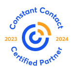 the logo for constant contact is a certified partner .