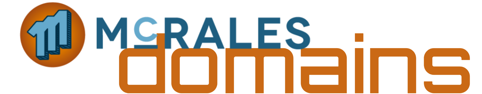 A logo for mcrales domains is shown on a white background