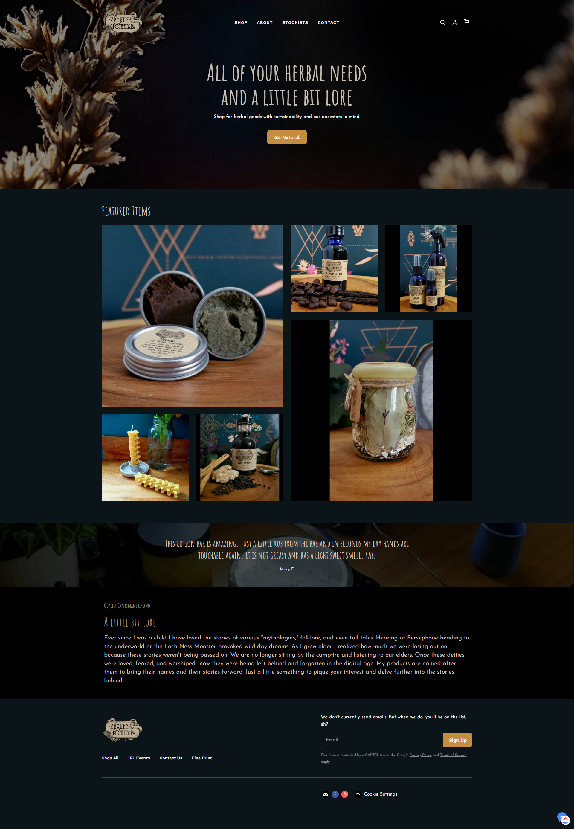 A screenshot of a website showing a variety of candles on a table.