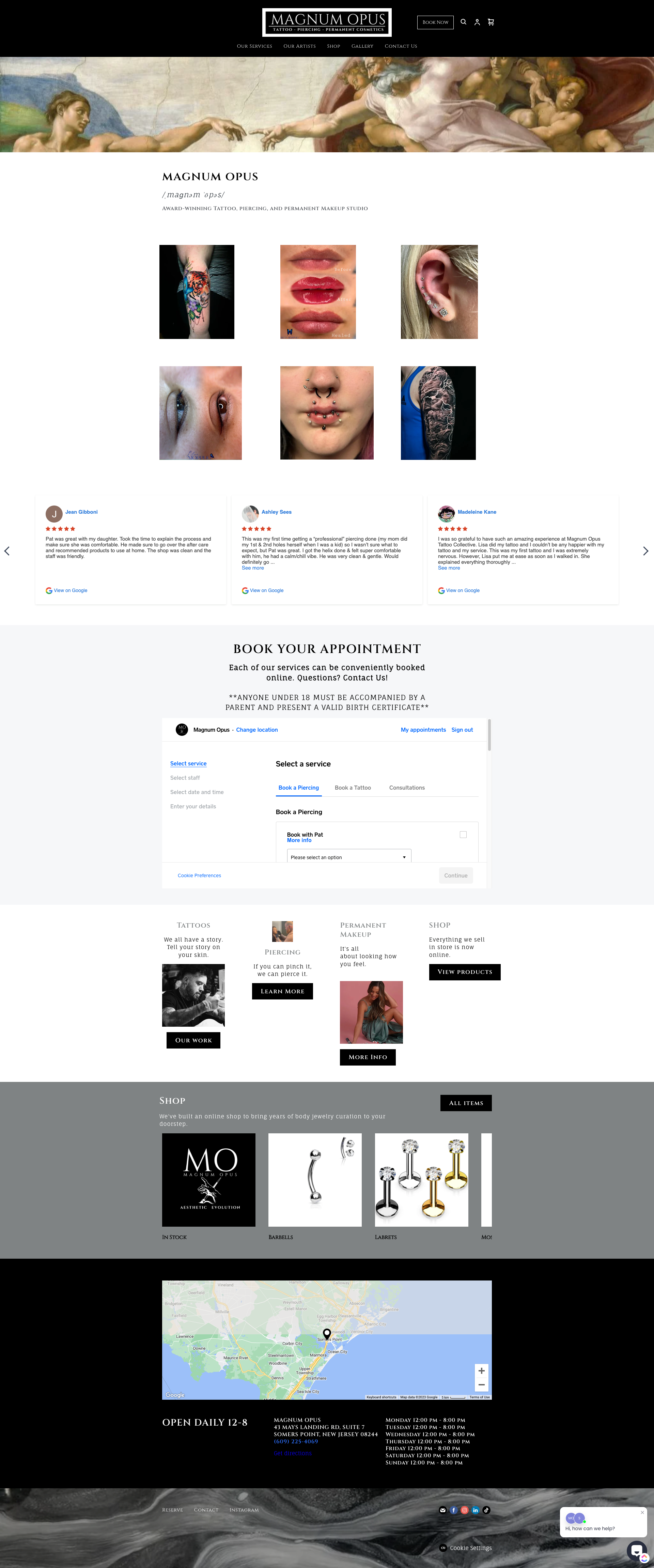 A website with a painting of a woman 's face on it.