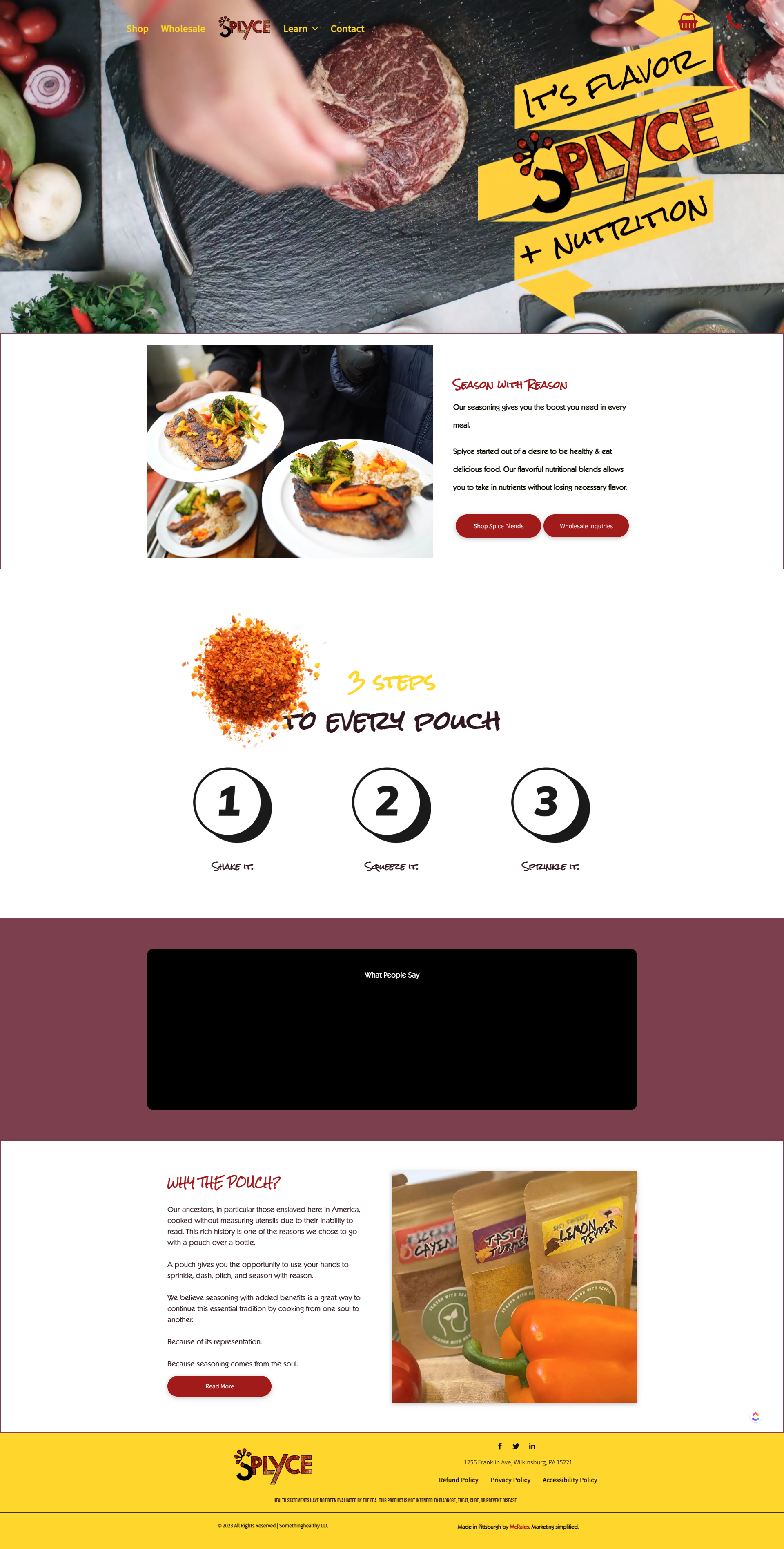 A screenshot of a website showing a person making a hamburger.