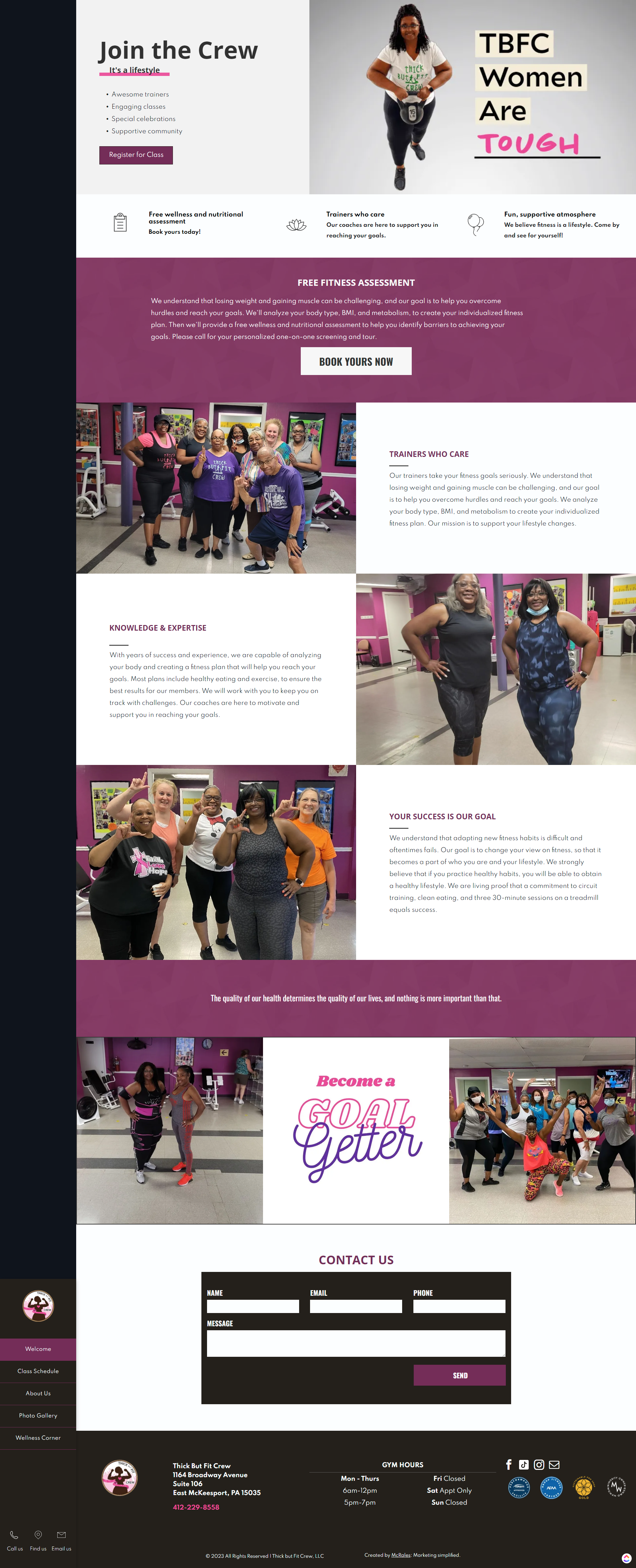 A screenshot of a website showing a group of people dancing.