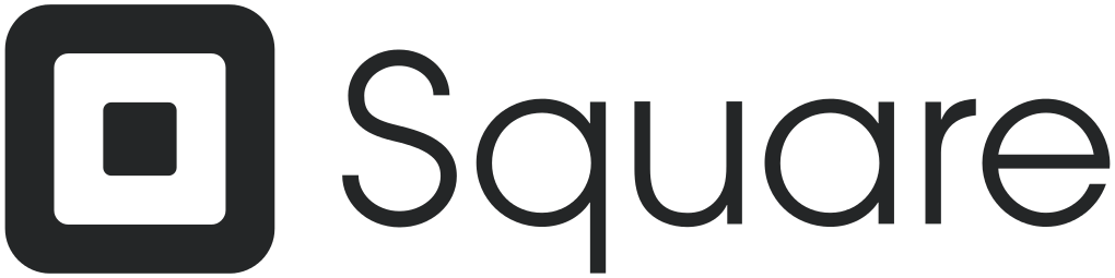 the square logo is black and white with a square in the middle .