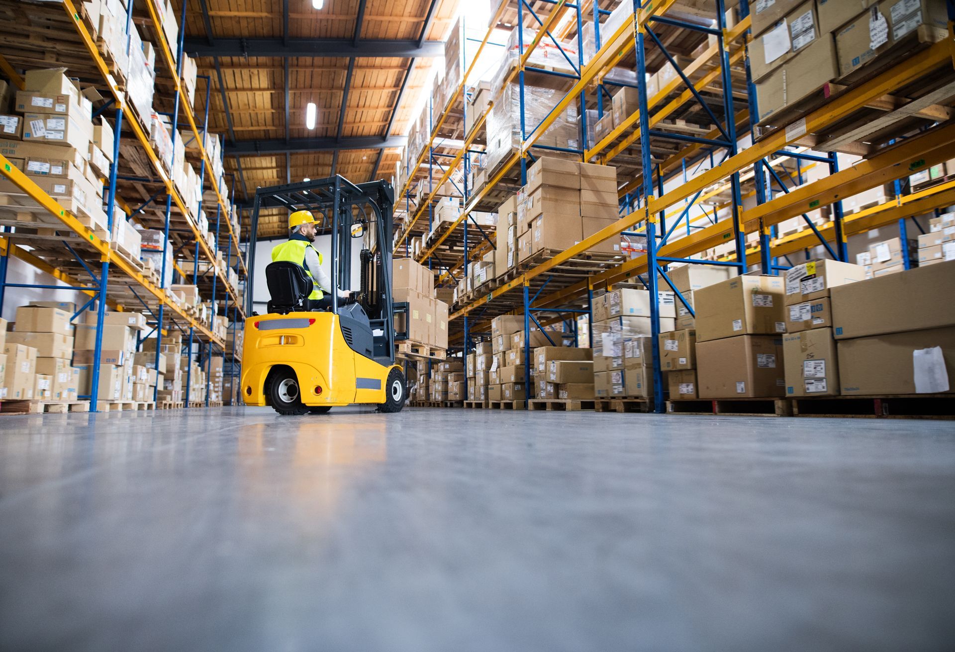 Forklift in Warehouse