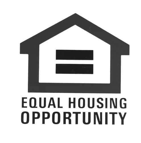 a black and white logo for equal housing opportunity