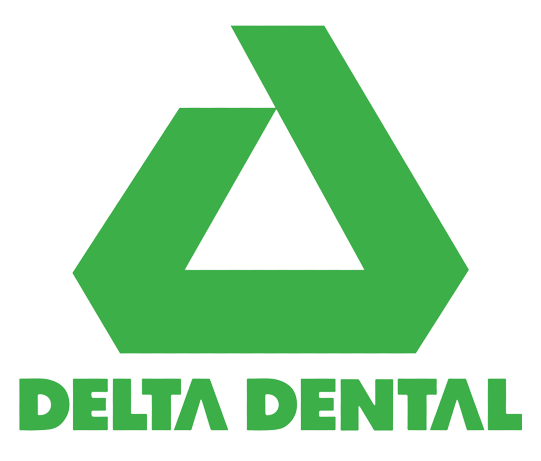 The green Delta Dental logo featuring a stylized triangle icon above the company name.