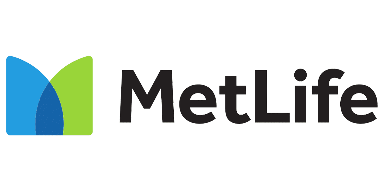 MetLife logo with blue and green icon and black text