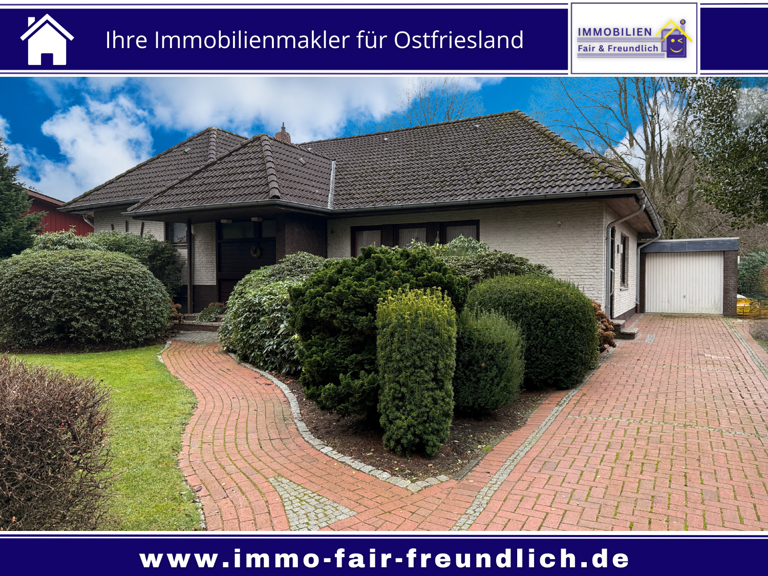 Bungalow mit Garage in Rhauderfehn