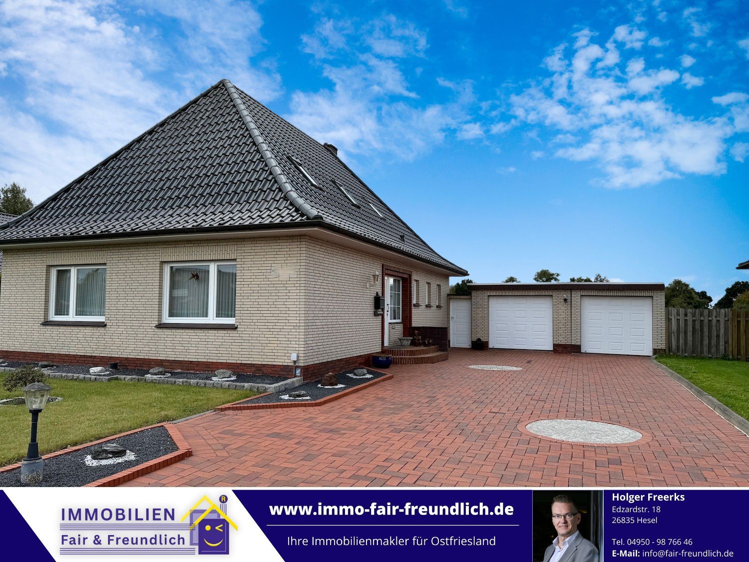 Bungalow mit Doppelgarage in Moormerland