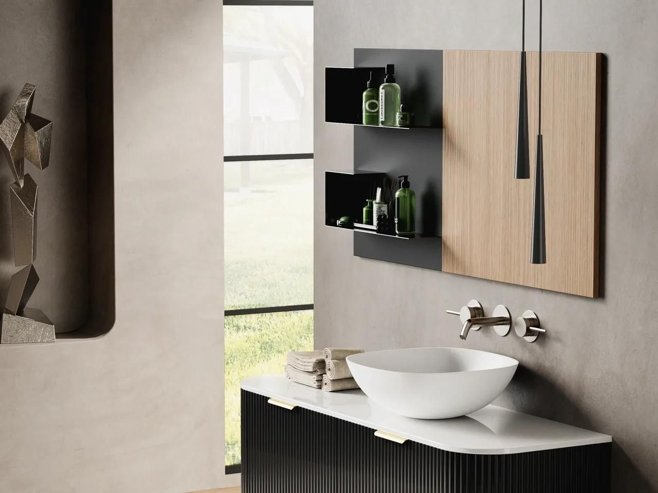 A Bathroom with A Sink and A Mirror on The Wall — Peninsula Tiles in Umina Beach, NSW