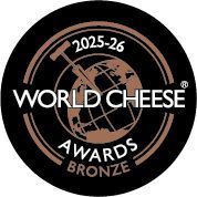 Um círculo azul e amarelo que diz 3o mundial do queijo do brasil 2024