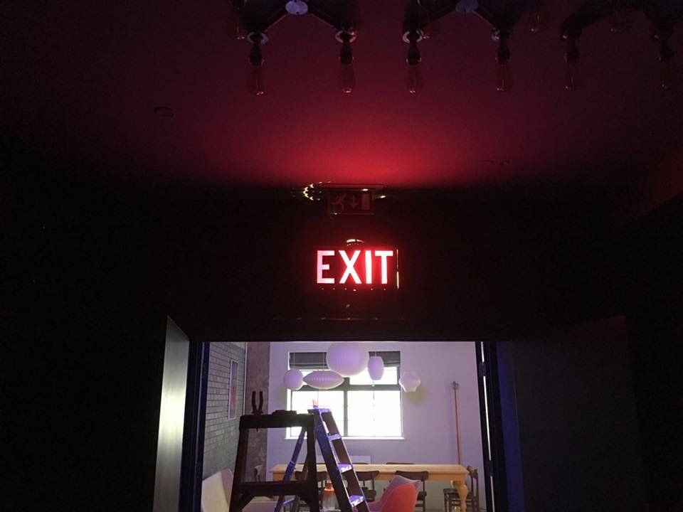 neon exit sign