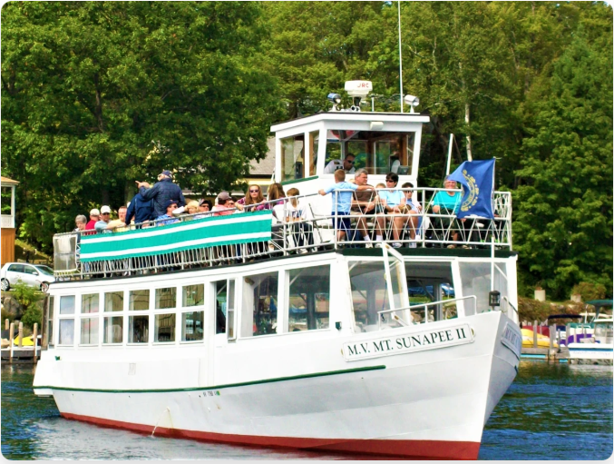 A white tour boat, 