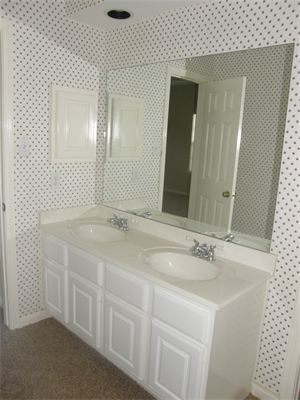 Bathroom vanity with two sinks