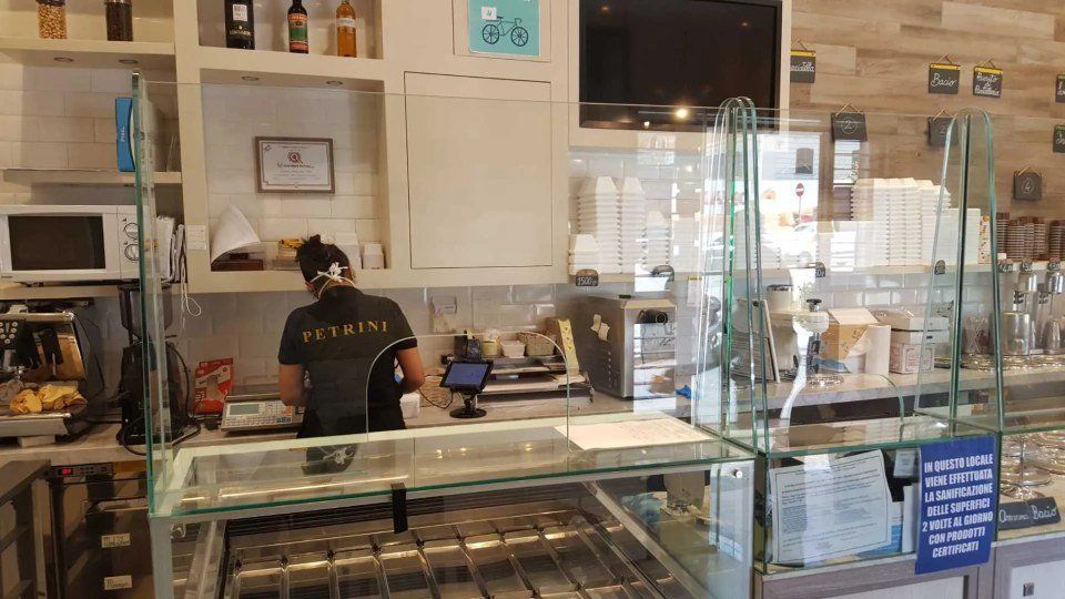 Parete divisoria per gelateria