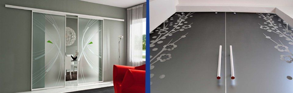 Decorazione vetro satinato