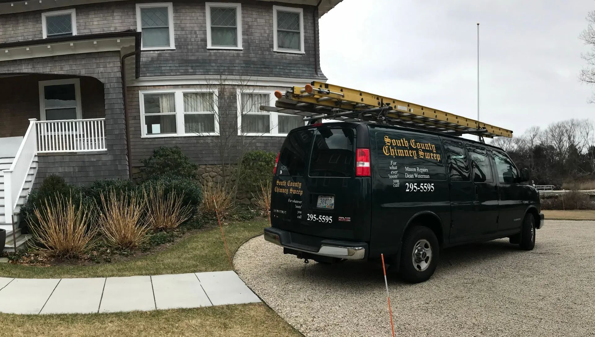 South County Chimney Sweep black van.