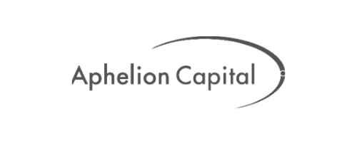 a black and white logo for aphelion capital