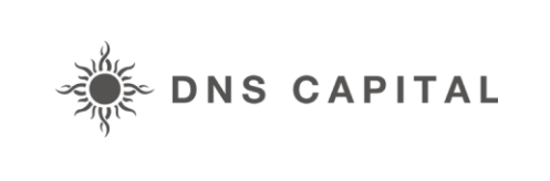a logo for dns capital with a sun on it