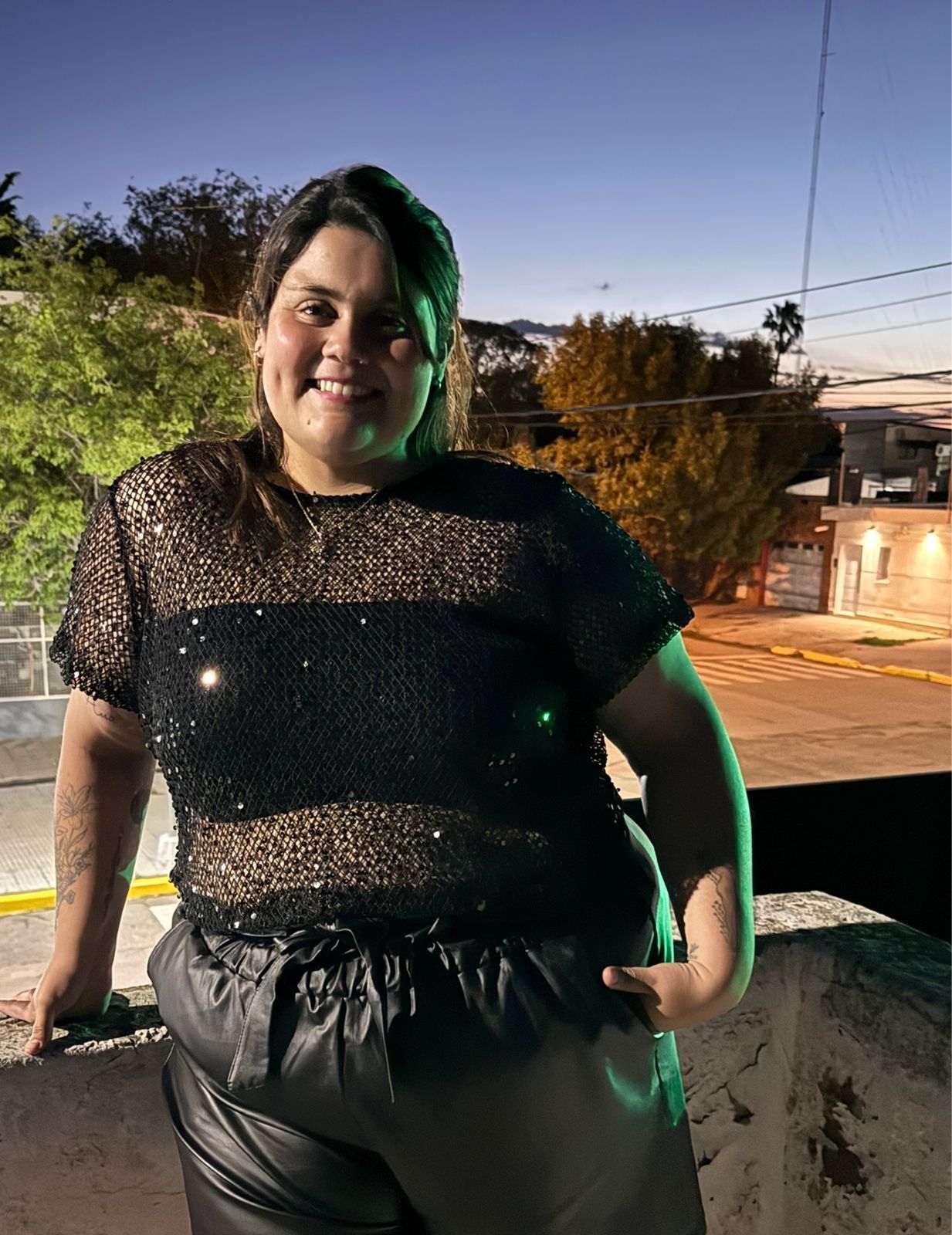 Tol tejido con lentejuelas