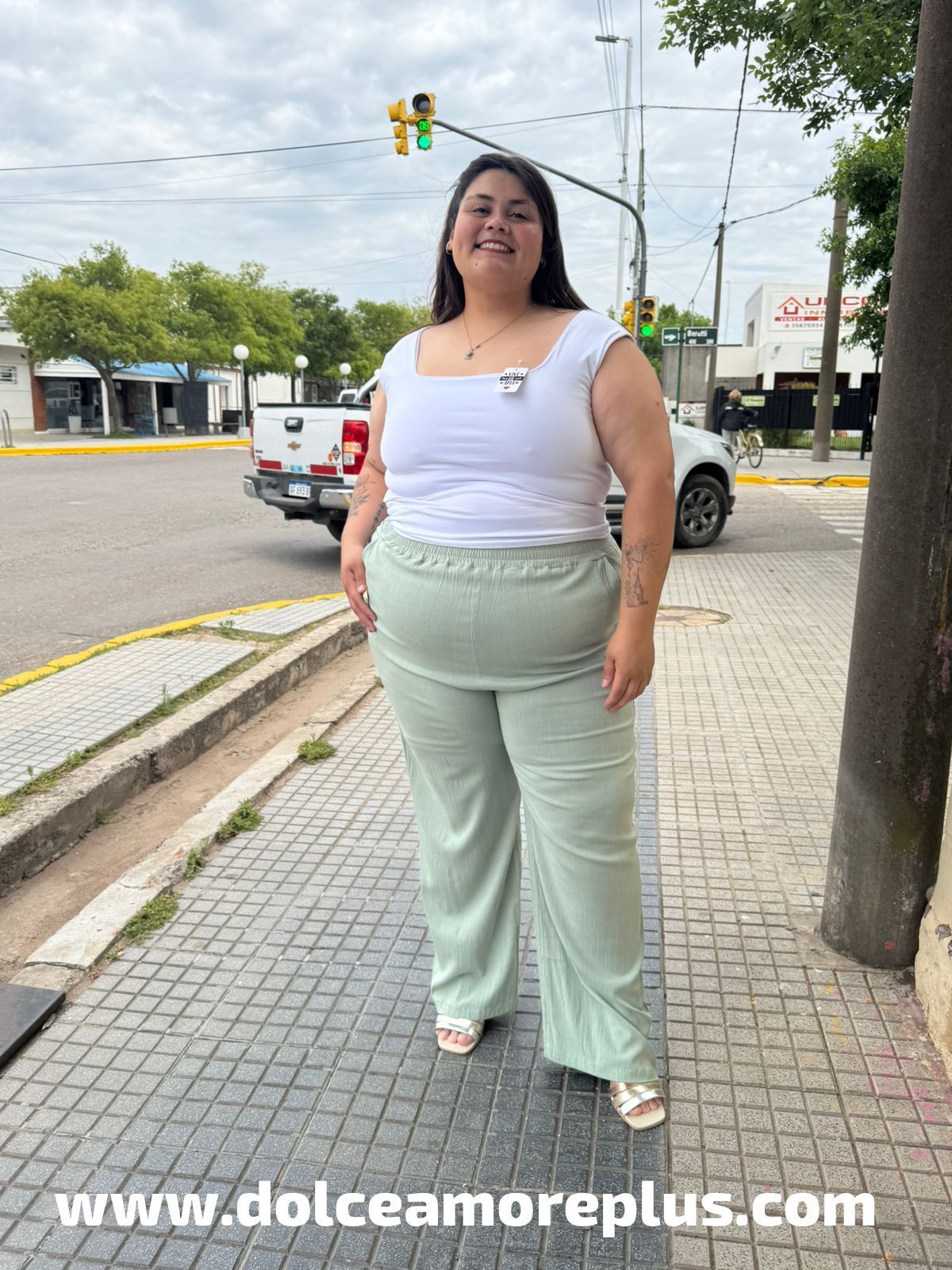 Pantalon de lino elastizado