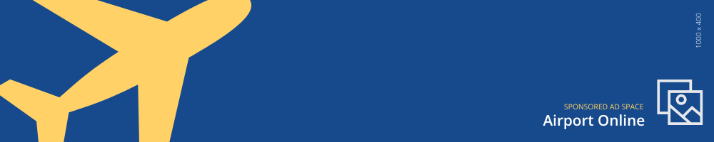 Blue background with a yellow airplane and 