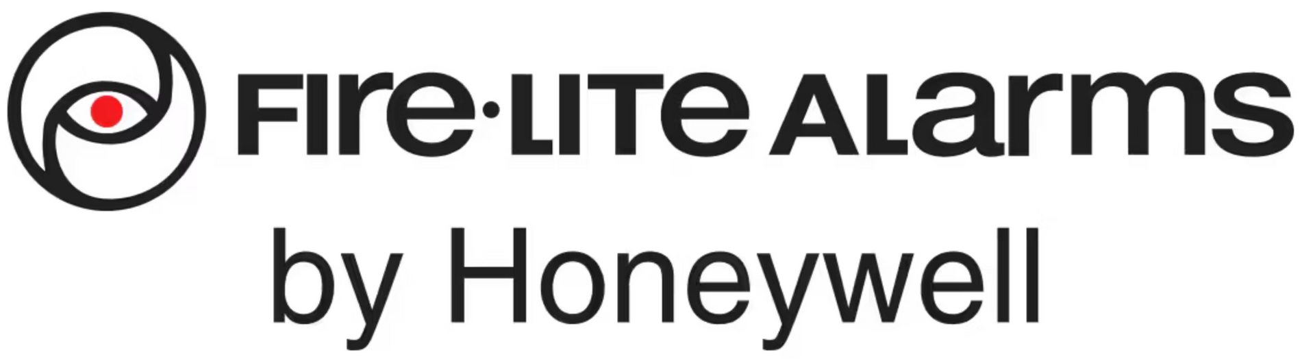 The logo for Fire-Lite Alarms by Honeywell, featuring a circular icon with a red center next to the company name.