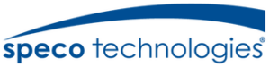 Speco Technologies logo featuring the company name in blue lowercase text under a blue curved line.