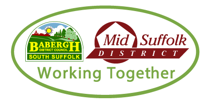 Logos for Babergh and Mid Suffolk District Councils,