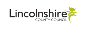 Lincolnshire County Council logo: text and green abstract figure.