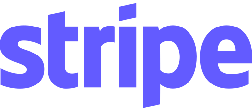 The stripe logo is purple and white on a white background.