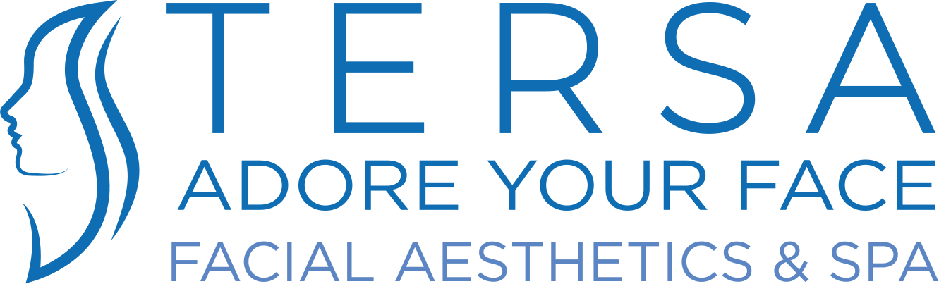 Tersa Adore Your Face Logo with Gradient Blue