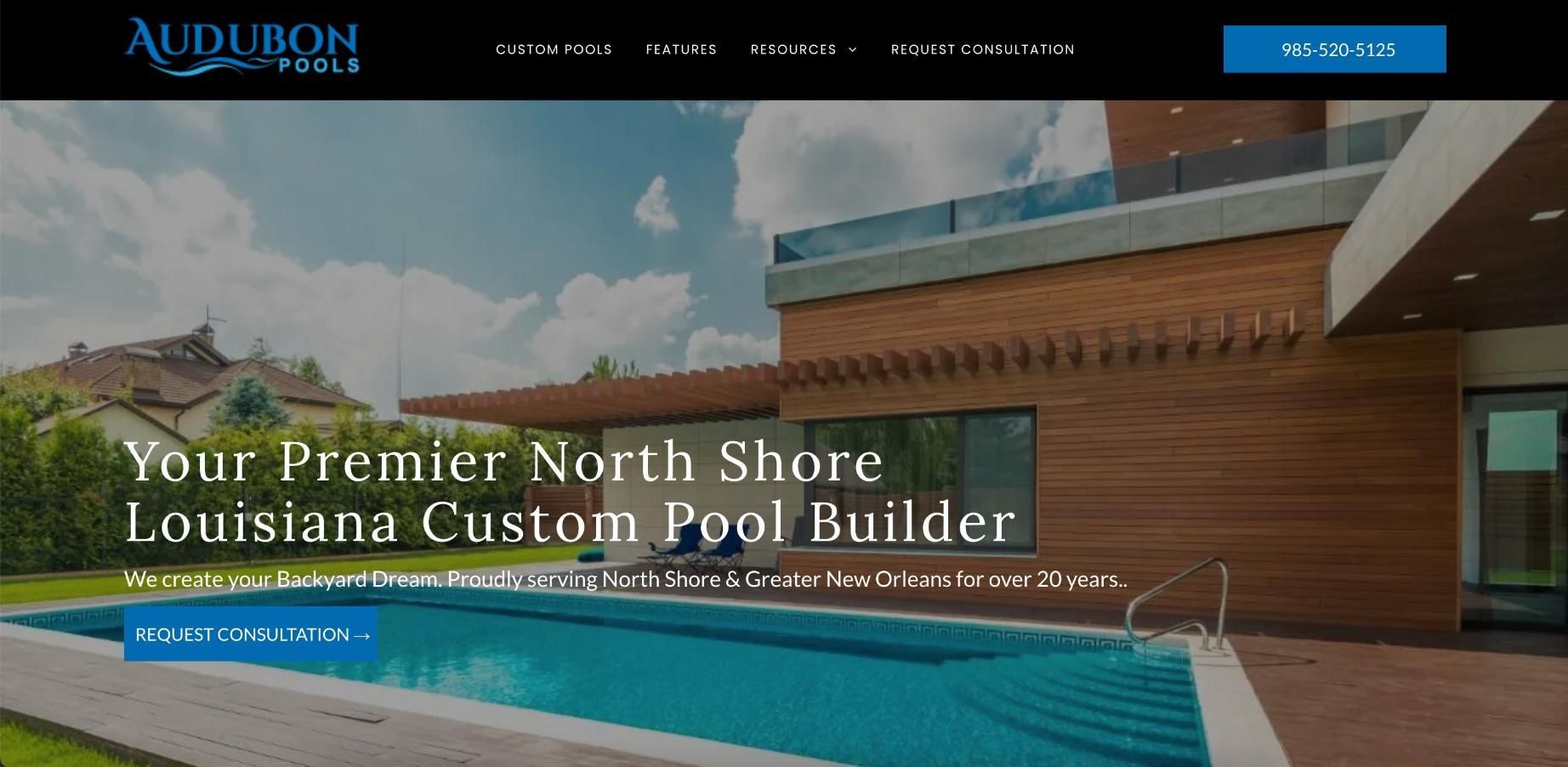 A pool with a modern home, Audubon Pools,