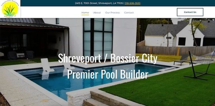 Poologics website build customer example. Parish Pools