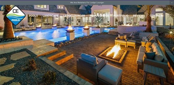 Poologics website build customer example.  Cutting Edge Pools