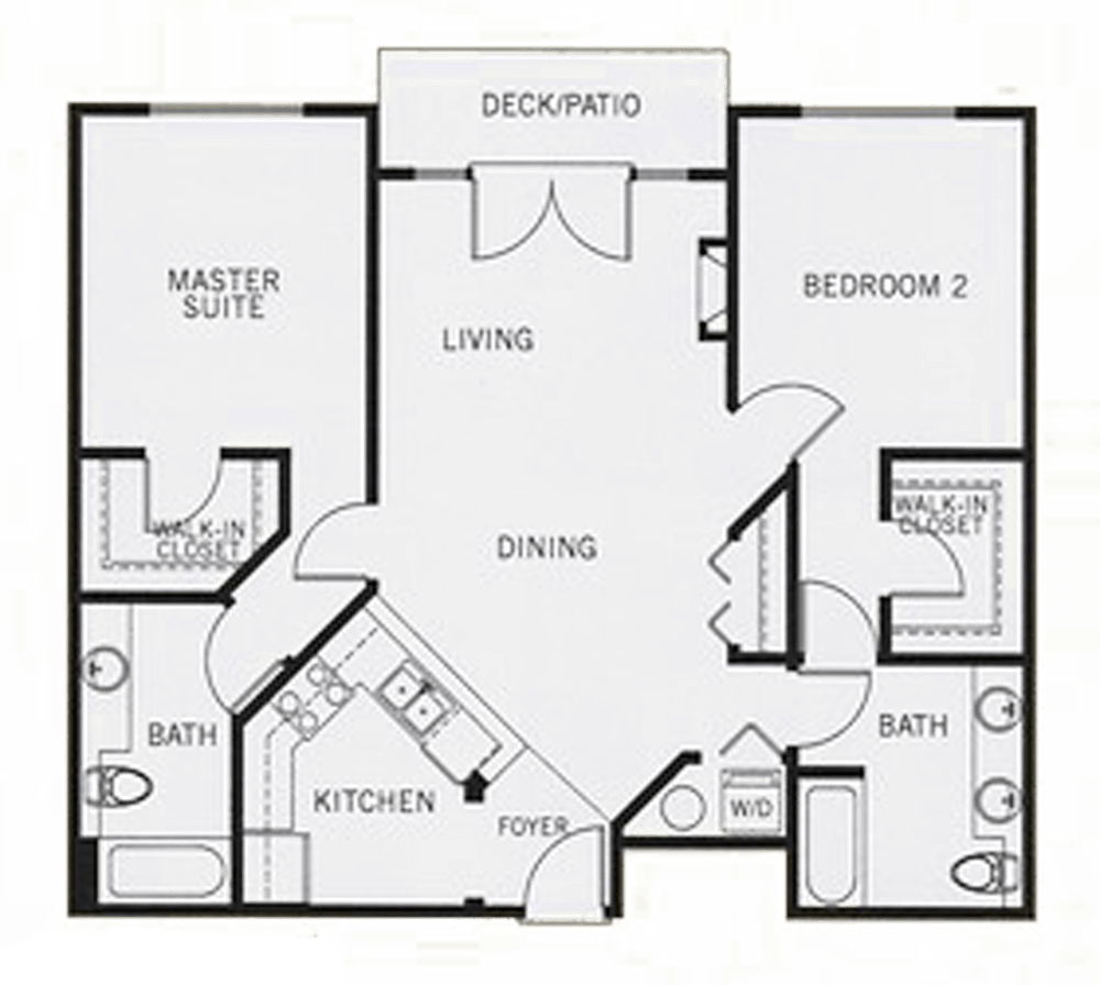 two bed, two bath floor plan