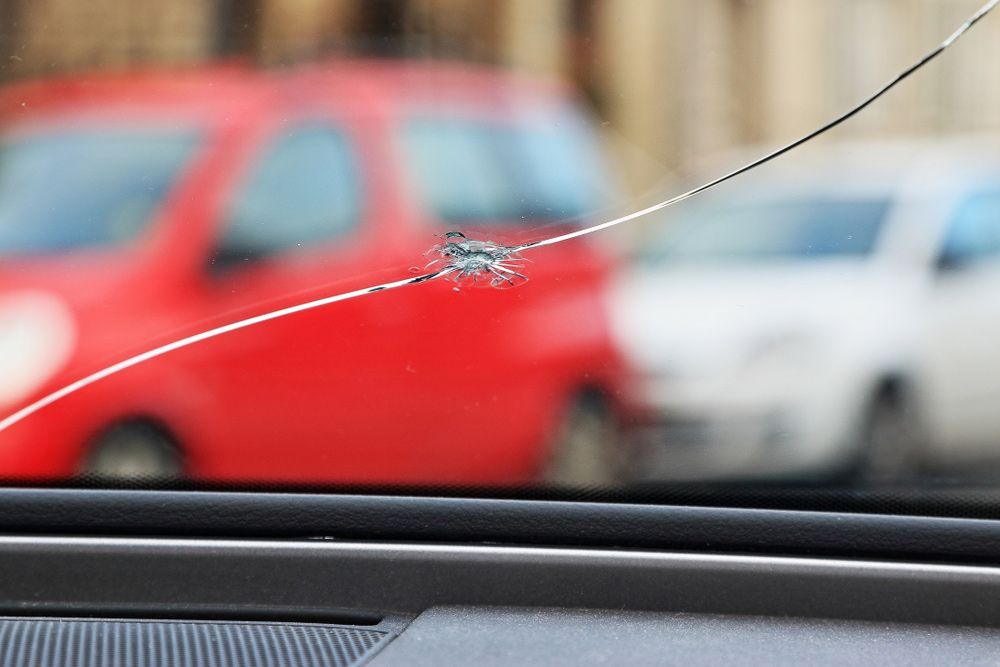 Close-up Of A Cracked Windscreen