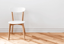 A white wooden chair
