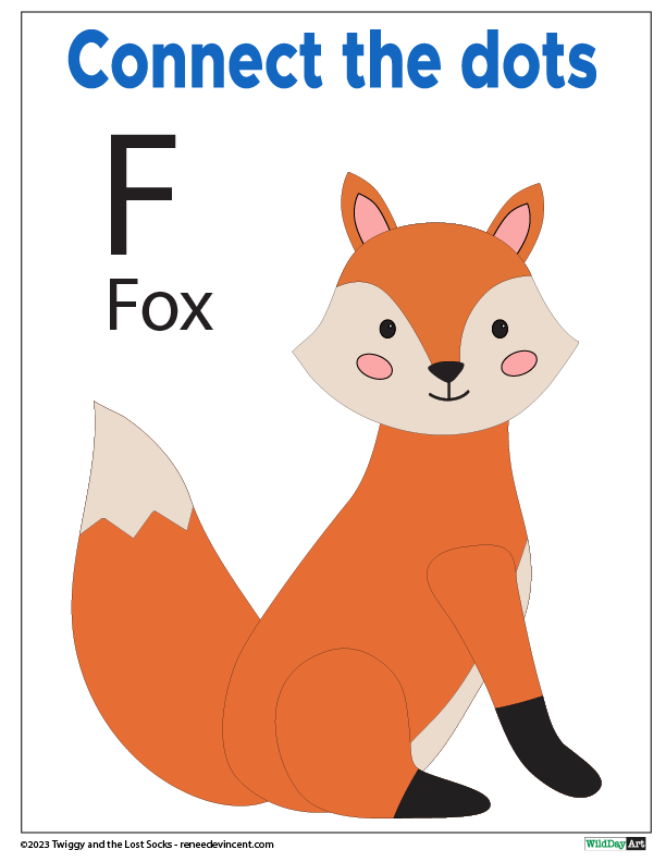 A picture of a fox with the letter f on it