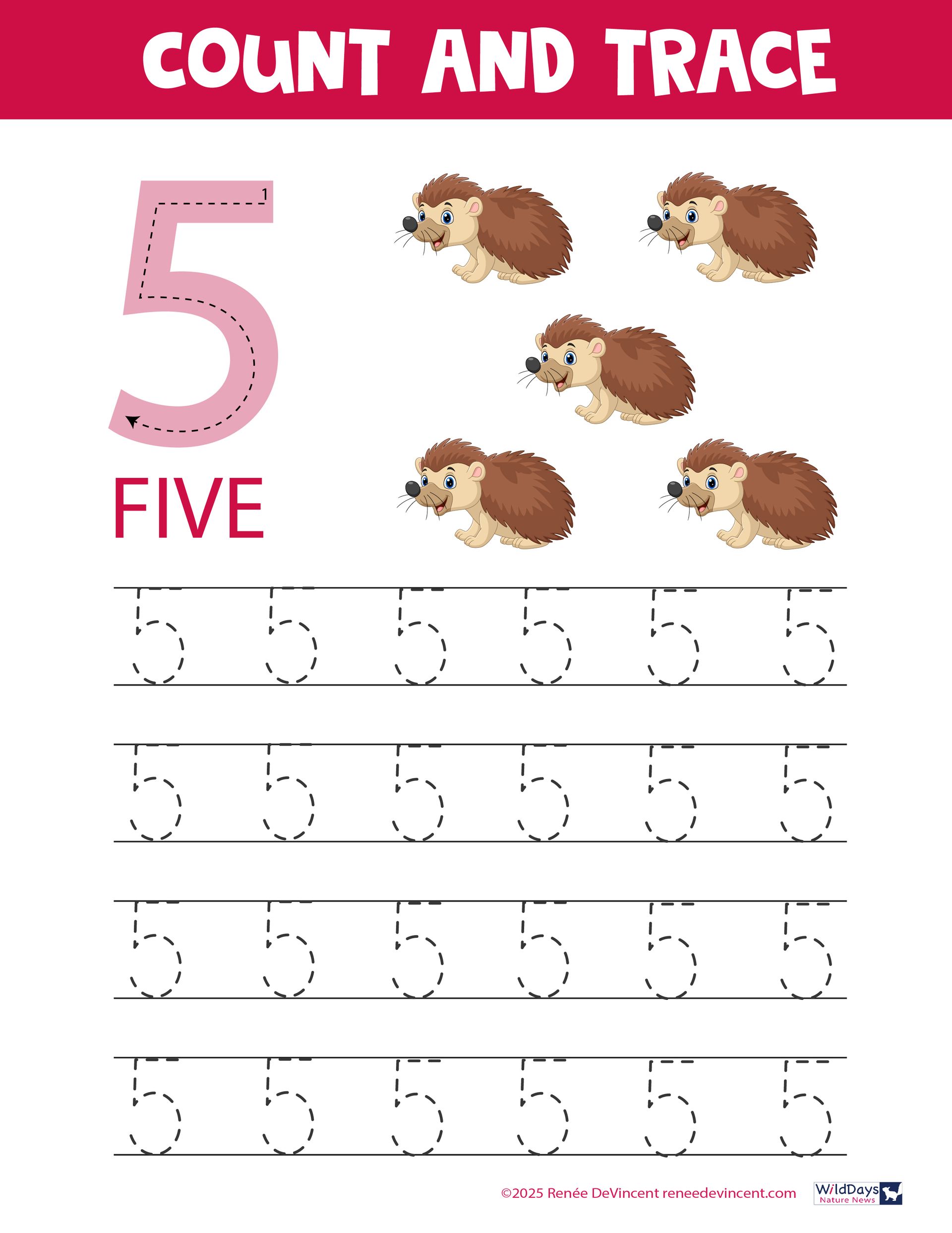 A worksheet showing the number