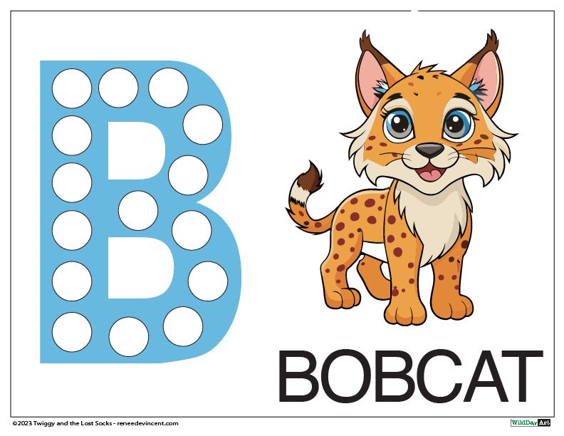 Bobcat Dot Coloring Page