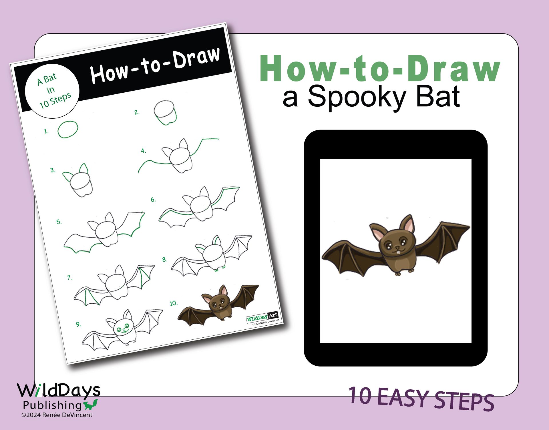 How to draw a spooky bat in 10 easy steps