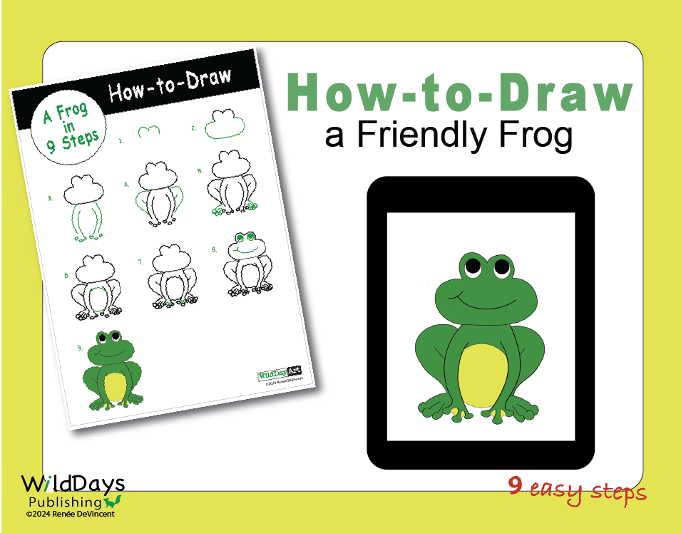 How to draw a friendly frog in 9 easy steps