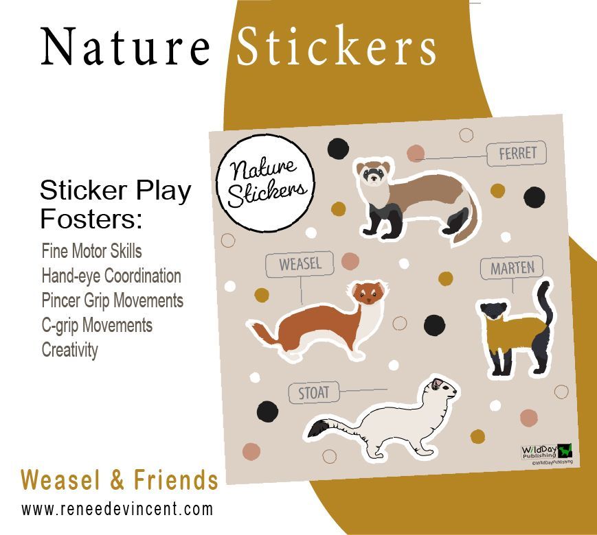 A pack of nature stickers for a pincer grip practice.