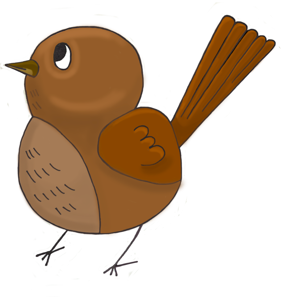 A brown bird with the letter m on its wing