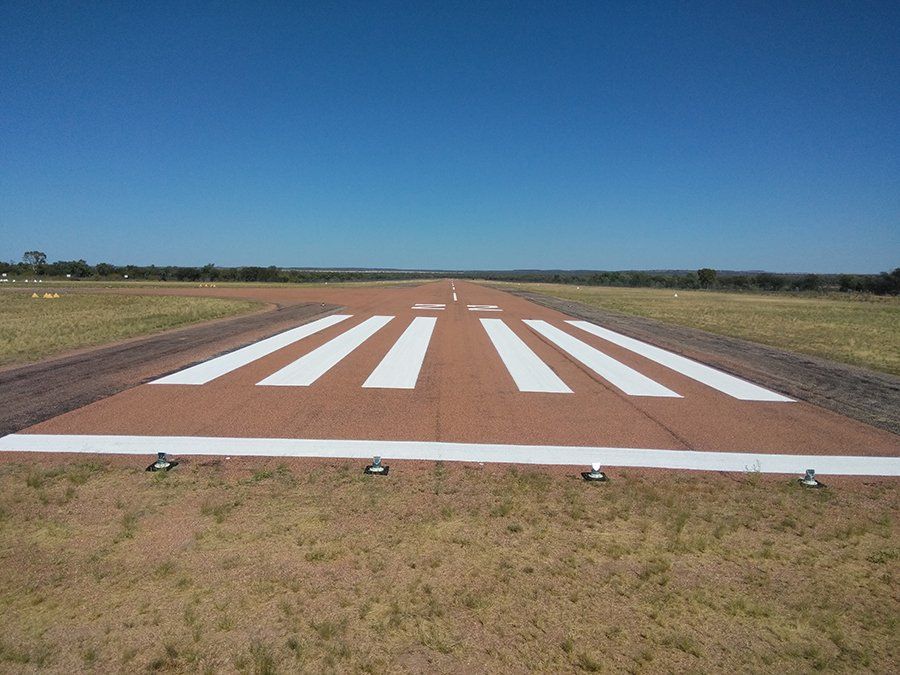 Muttaburra airport relinemarking