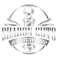 sharon cuts barber shop logo