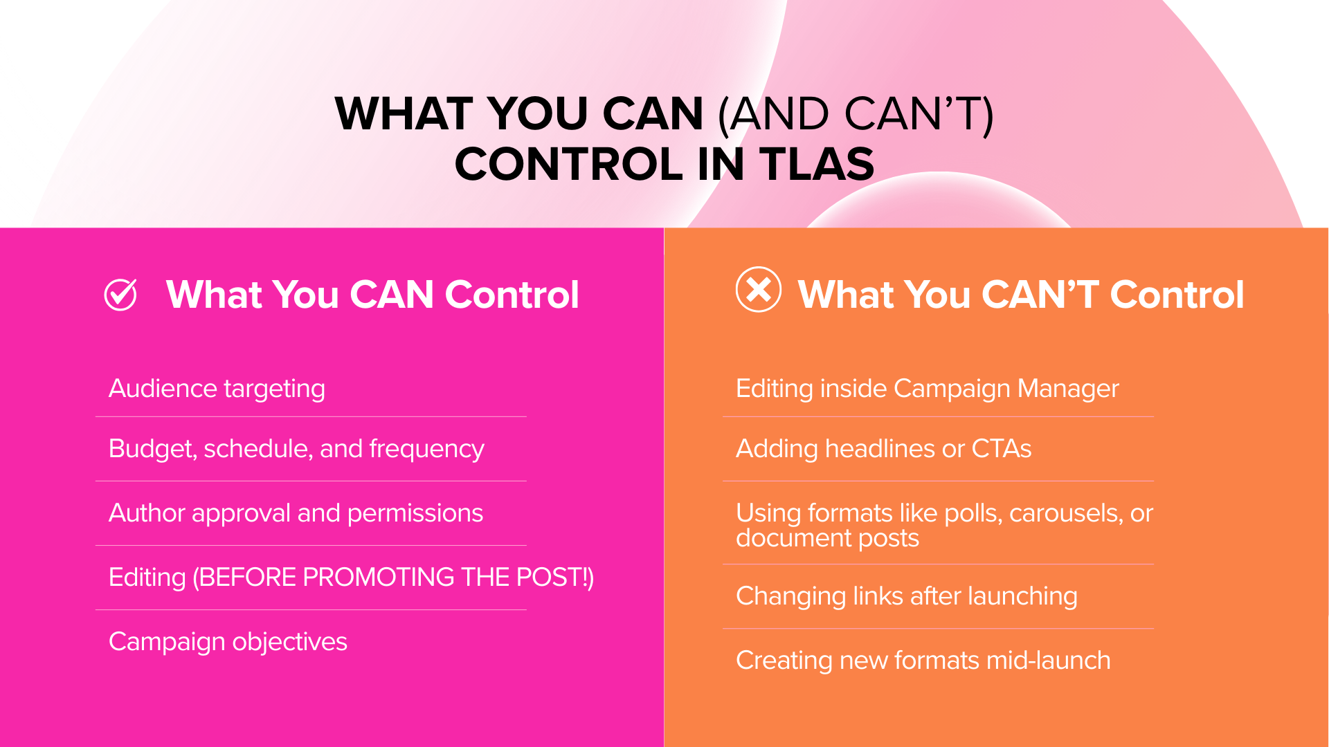 What You Can (and Can’t) Control in TLAs | J&S Digital Services