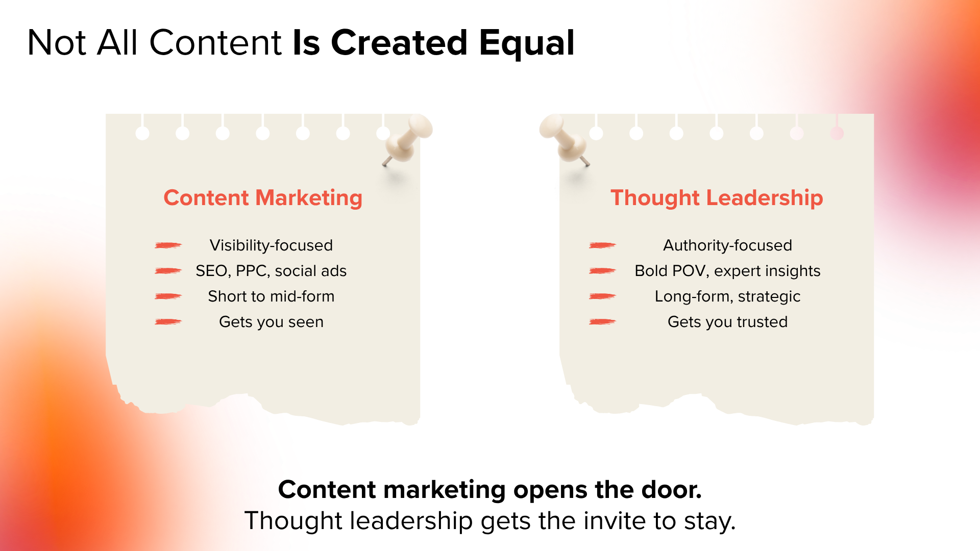 content marketing vs. thought leadership