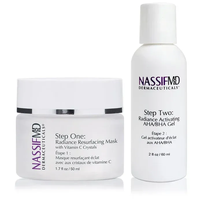 A bottle of nassifmd step one and step two
